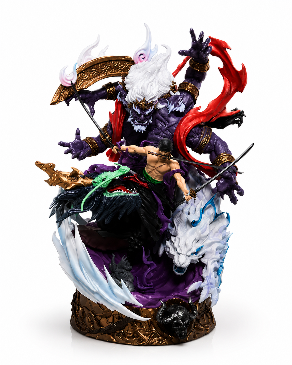 One Piece Zoro vs King Figure 21.5cm | Premium Roronoa Zoro Battle Statue | One Piece Collectible Anime Display