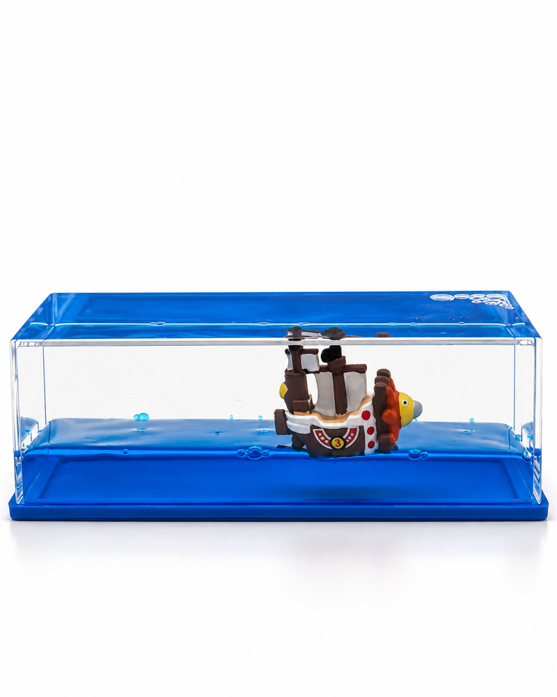 One Piece Thousand Sunny Ship in Ocean Display | Mini Anime Desk Decor | 15cm Collectible