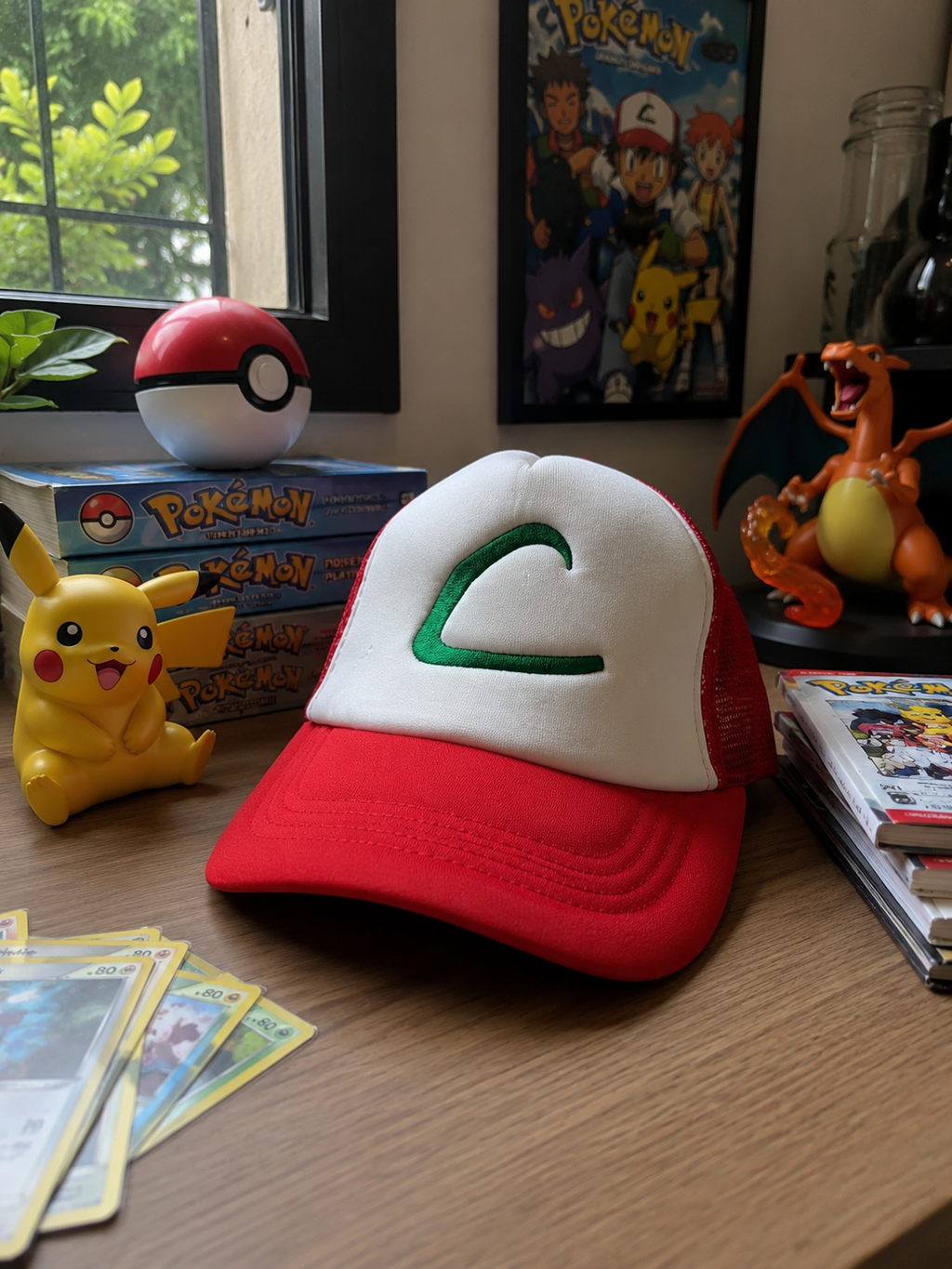 Ash Ketchum Hat | Pokémon Cosplay Cap | Premium Anime Trainer Cap Replica
