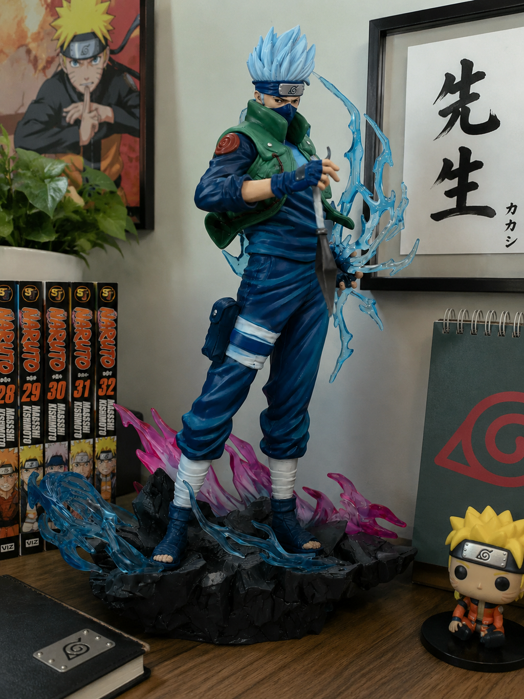 Naruto Kakashi Hatake Figure 23cm | Premium Anime Collectible Statue | Lightning Effect Display Figure