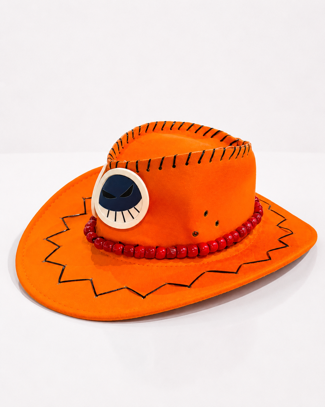 One Piece Portgas D. Ace Hat | Premium Anime Cosplay Hat | Ace Cosplay Accessory | Orange Cowboy Hat