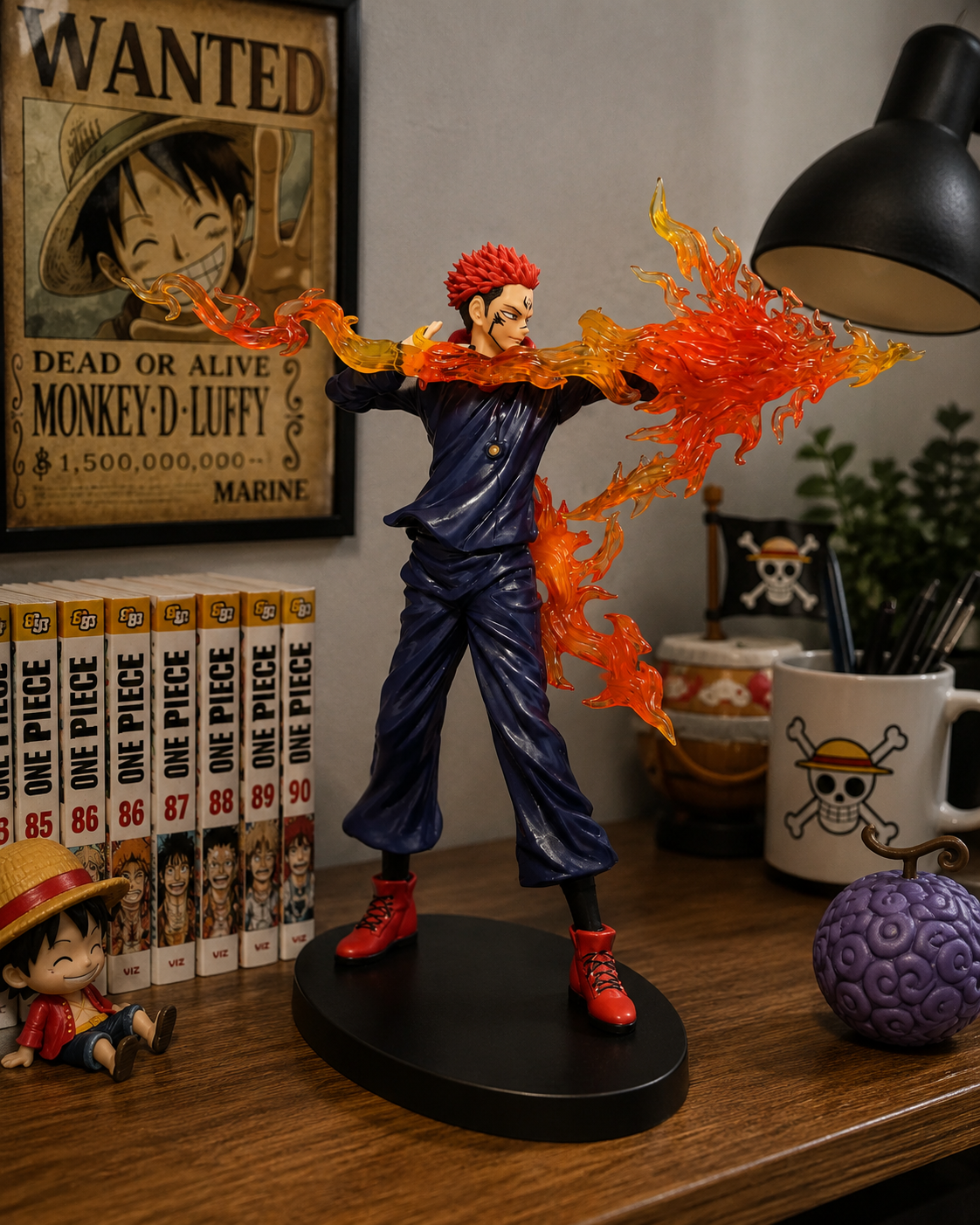 Ryomen Sukuna Figure 21cm Jujutsu Kaisen Collectible Statue | Premium Anime Figure with Flame Effect for Collectors