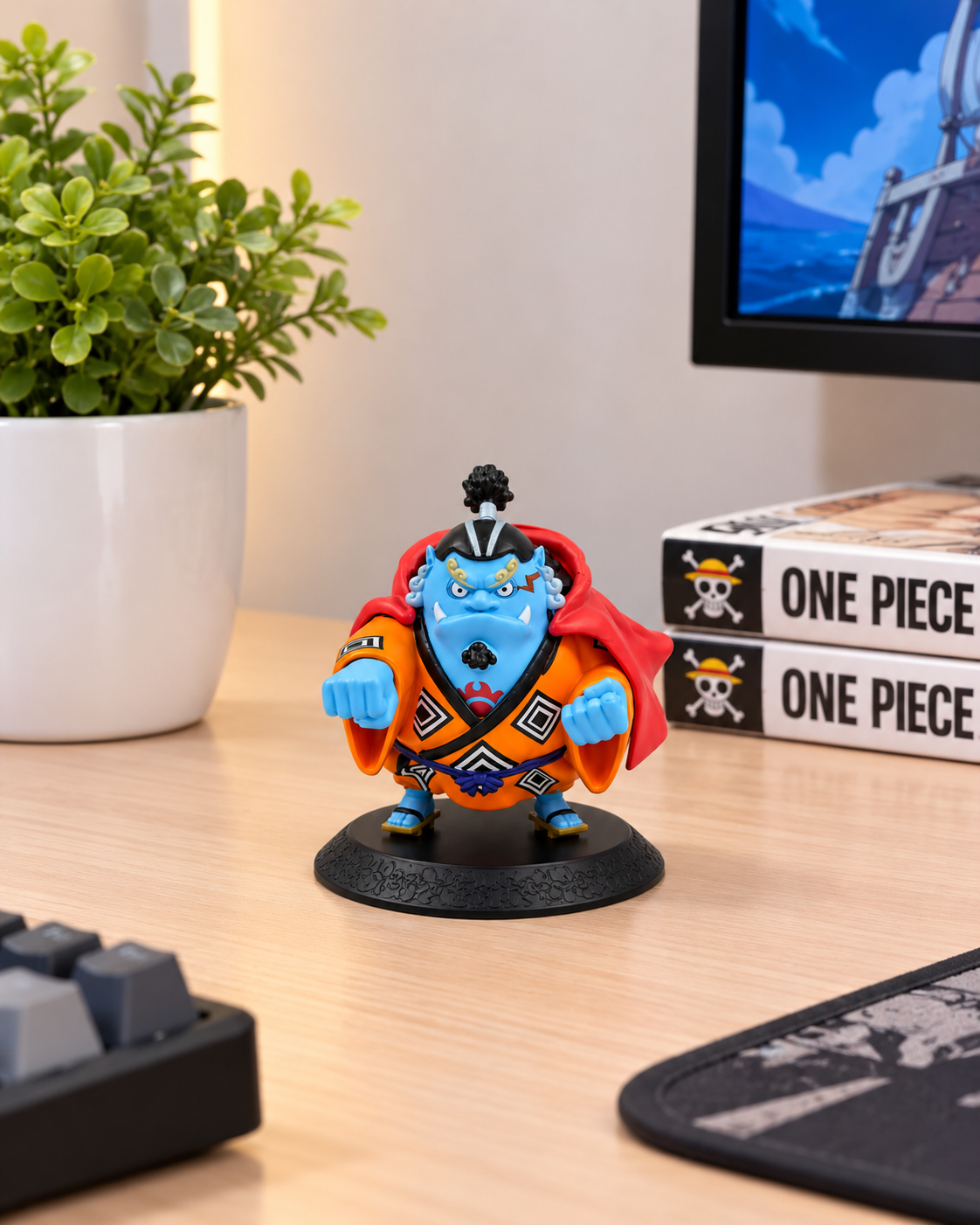 Jinbe Chibi Figure (9cm) - One Piece Anime Mini Collectible PVC Statue