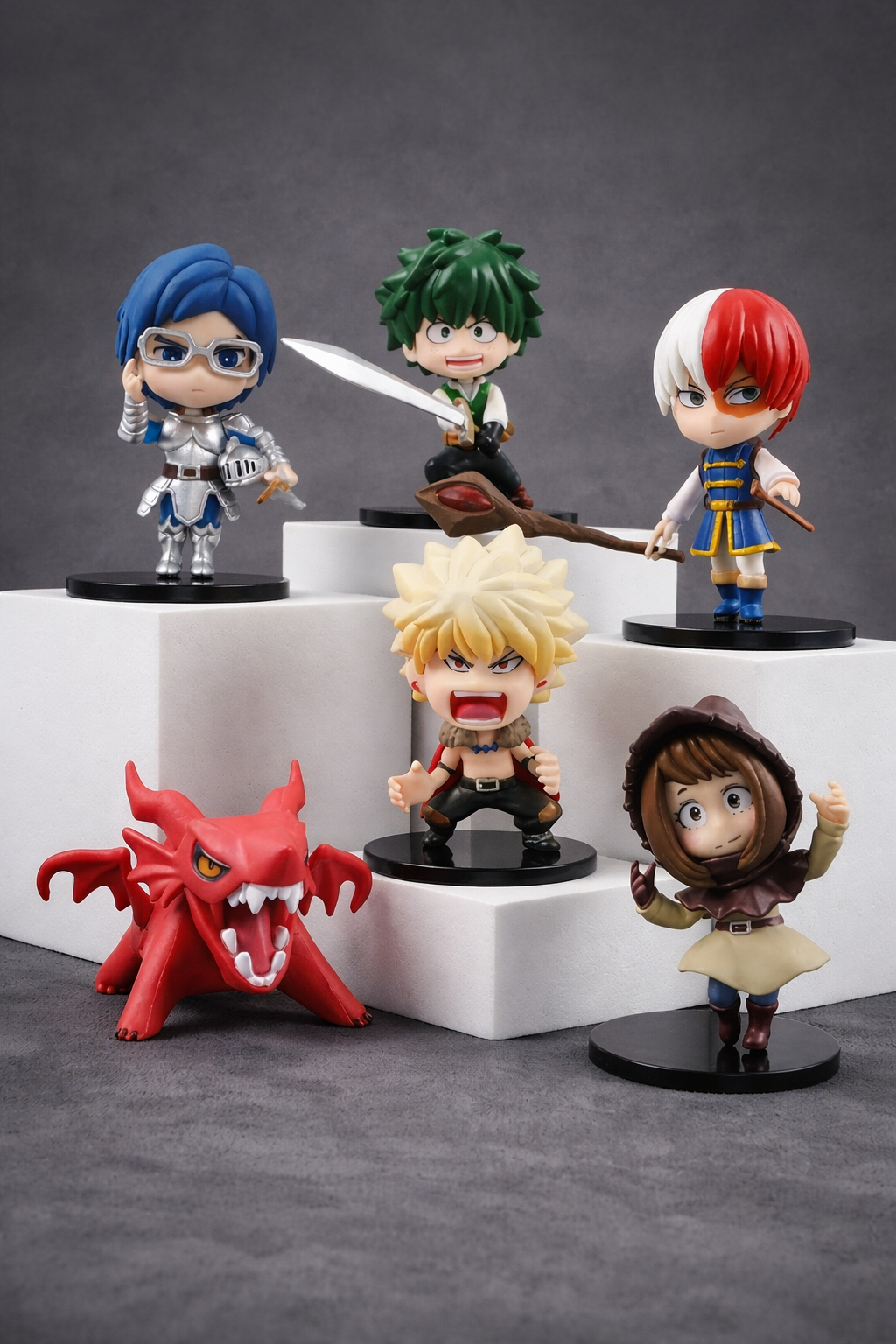 My Hero Academia Chibi Figure Set – Deku, Bakugo, Todoroki, Uraraka & Iida Mini Anime Collectible Figures | Anime Desk Decor | Anichibaanime figure collectible by  Anichiba