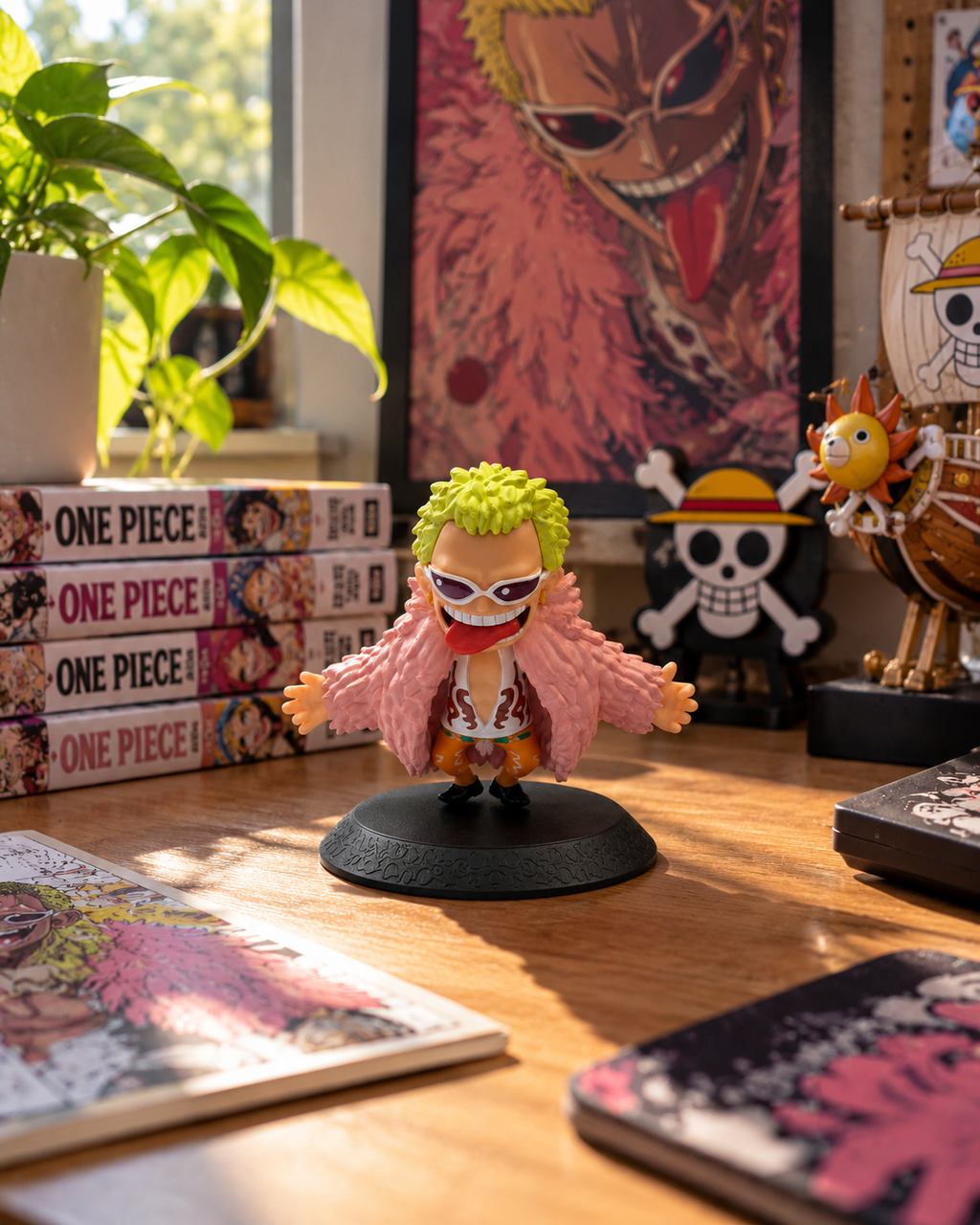 Donquixote Doflamingo Chibi Figure 9cm | One Piece Mini Collectible PVC Anime Figure