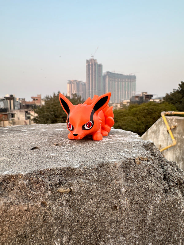 Mini Nine-Tailed Fox Anime Figurine – Chibi Fox Collectible