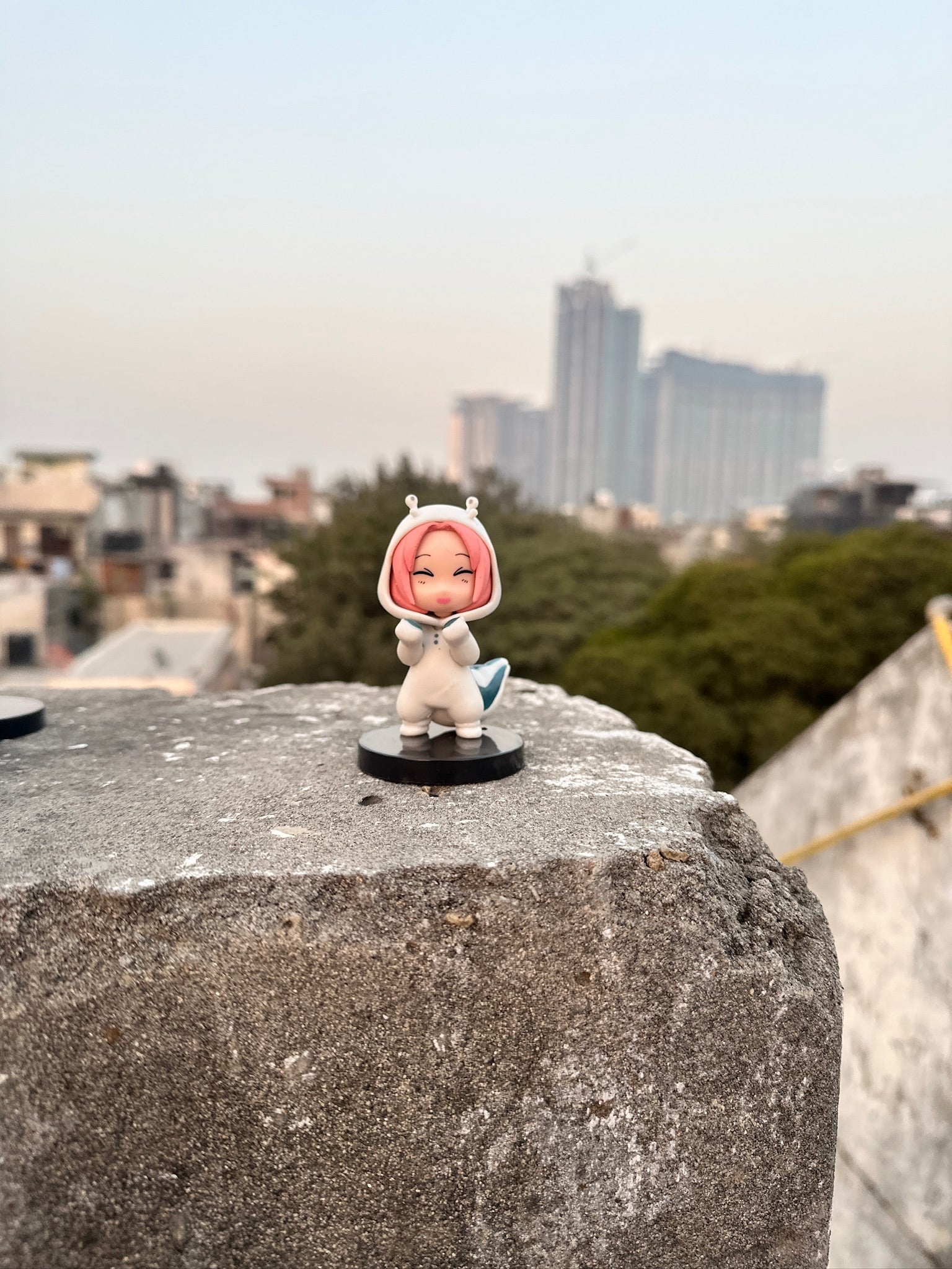 Cherry Blossom Ninja (Sakura)Chibi Figurine – White Creature Onesie Edition | Cute Anime Collectible