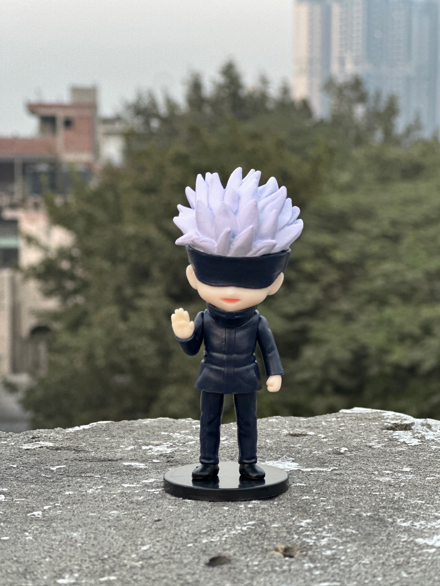 Chibi Sorcerer Teacher (Gojo)Mini Figurine – Anime Desk & Car Dashboard Collectible | Otaku Gift