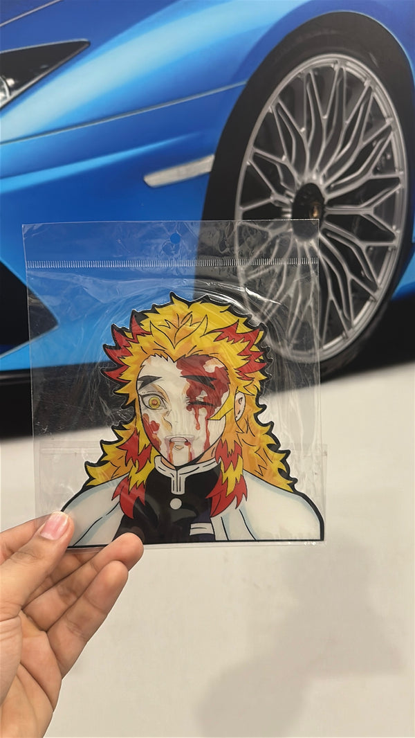 Rengoku Kyojuro Injured Sticker – Demon Slayer Waterproof Anime Decal
