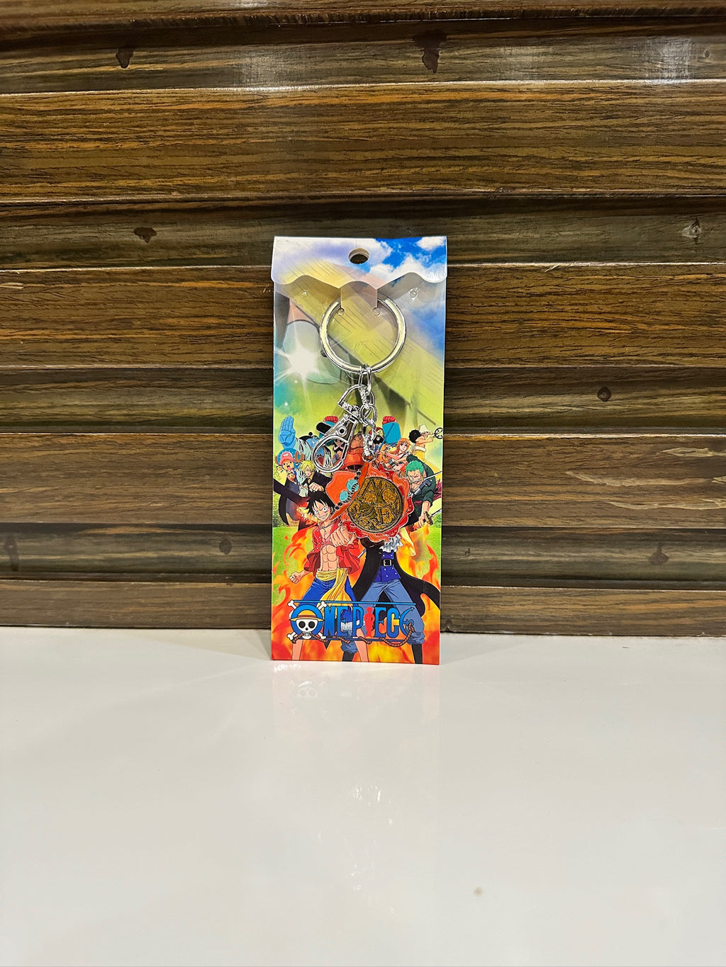 Ace’s Devil Fruit Premium Metal Keychain – Flame-Flame Edition