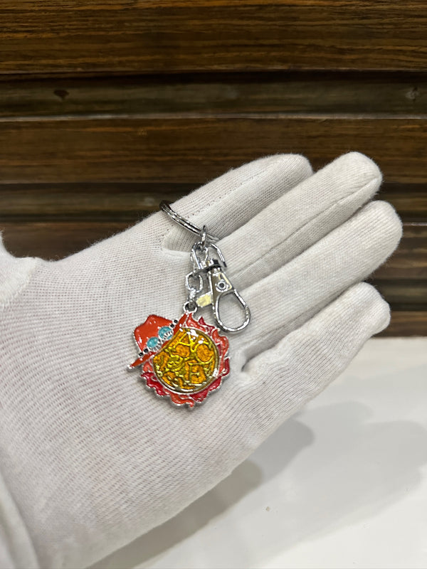 Ace’s Devil Fruit Premium Metal Keychain – Flame-Flame Edition