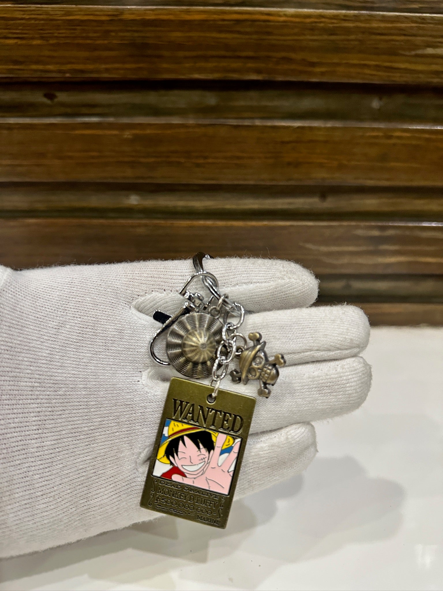 Luffy Wanted Poster Keychain – Heavy Metal Edition