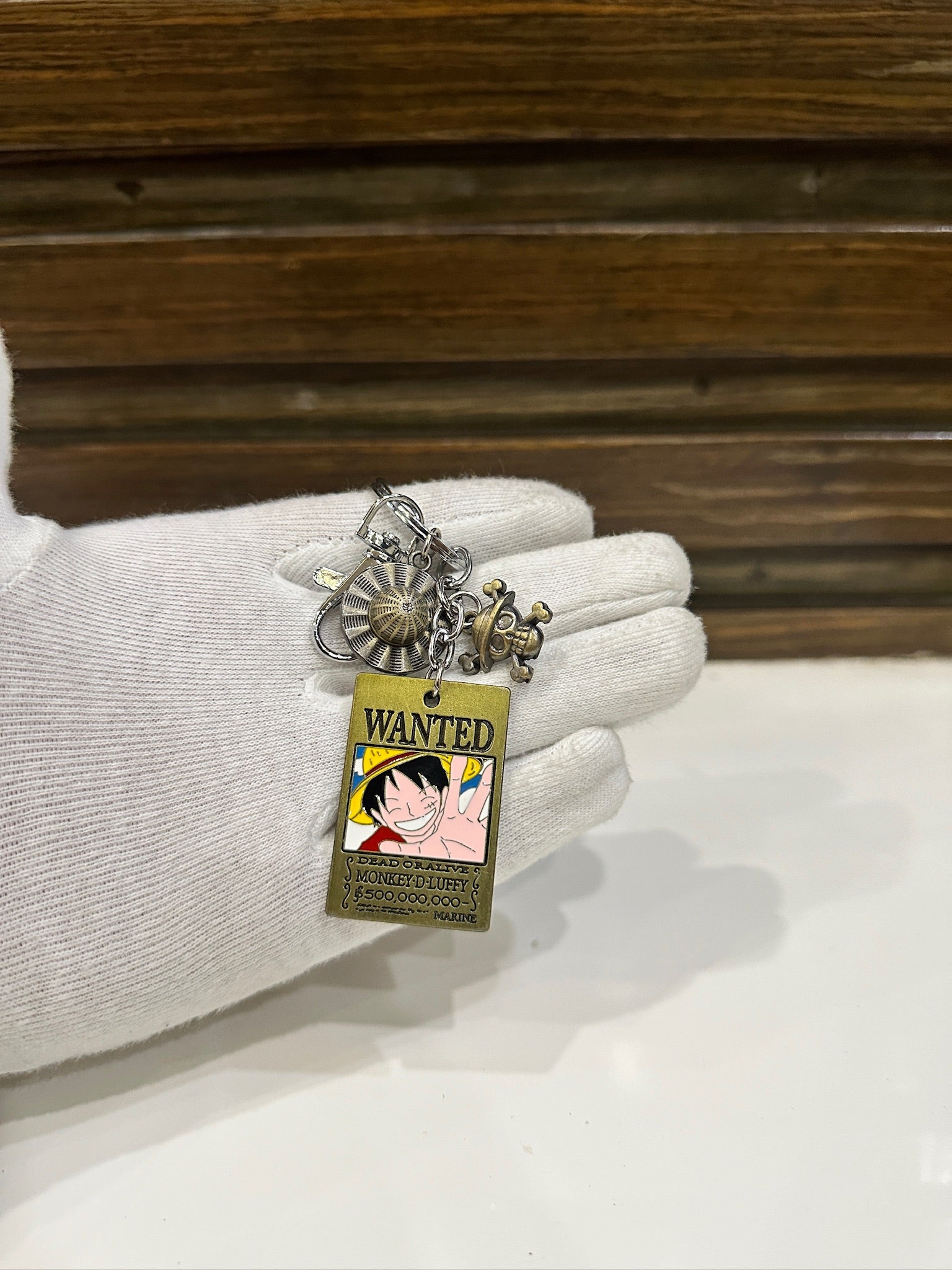 Luffy Wanted Poster Keychain – Heavy Metal Edition