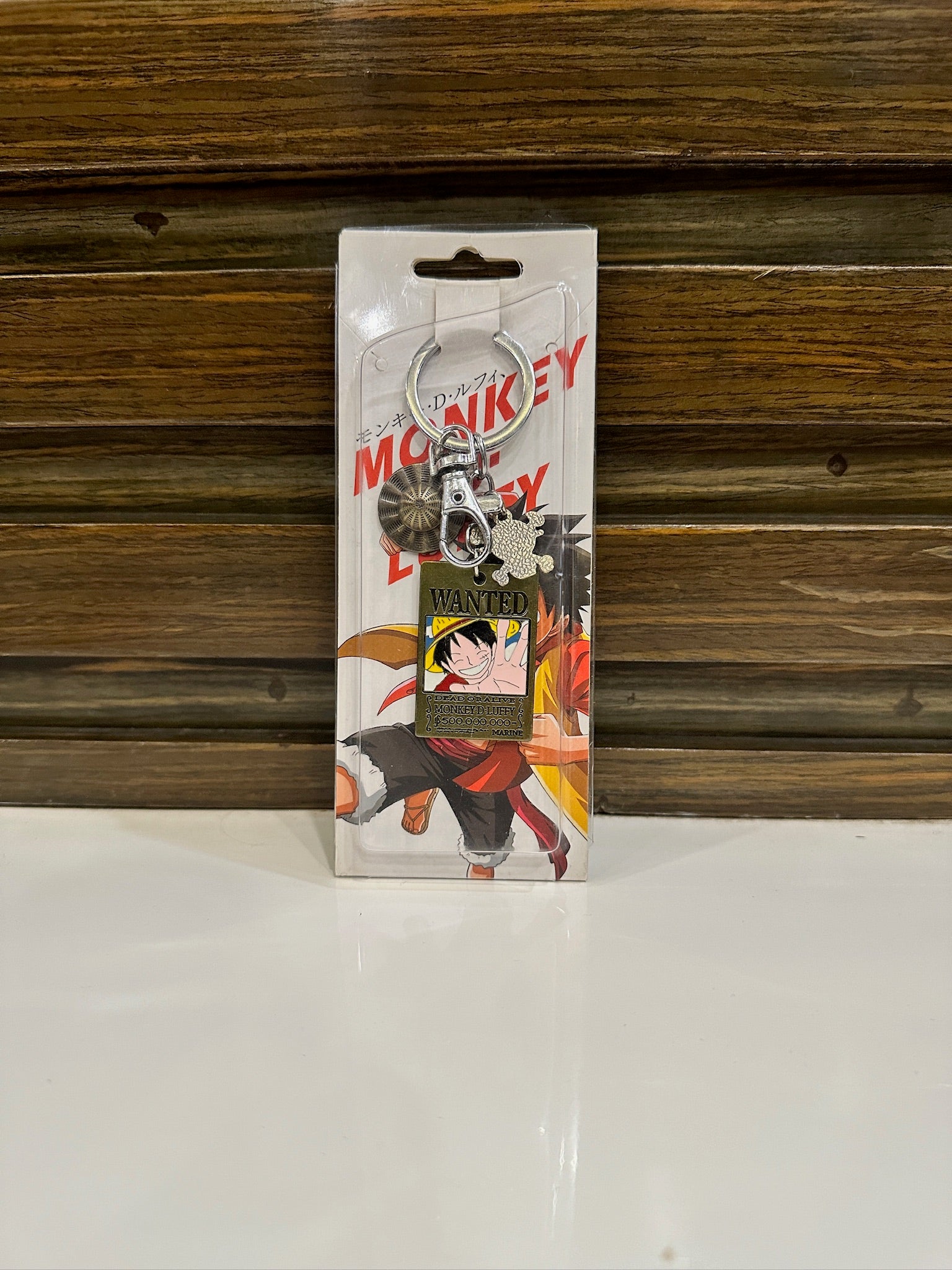 Luffy Wanted Poster Keychain – Heavy Metal Edition