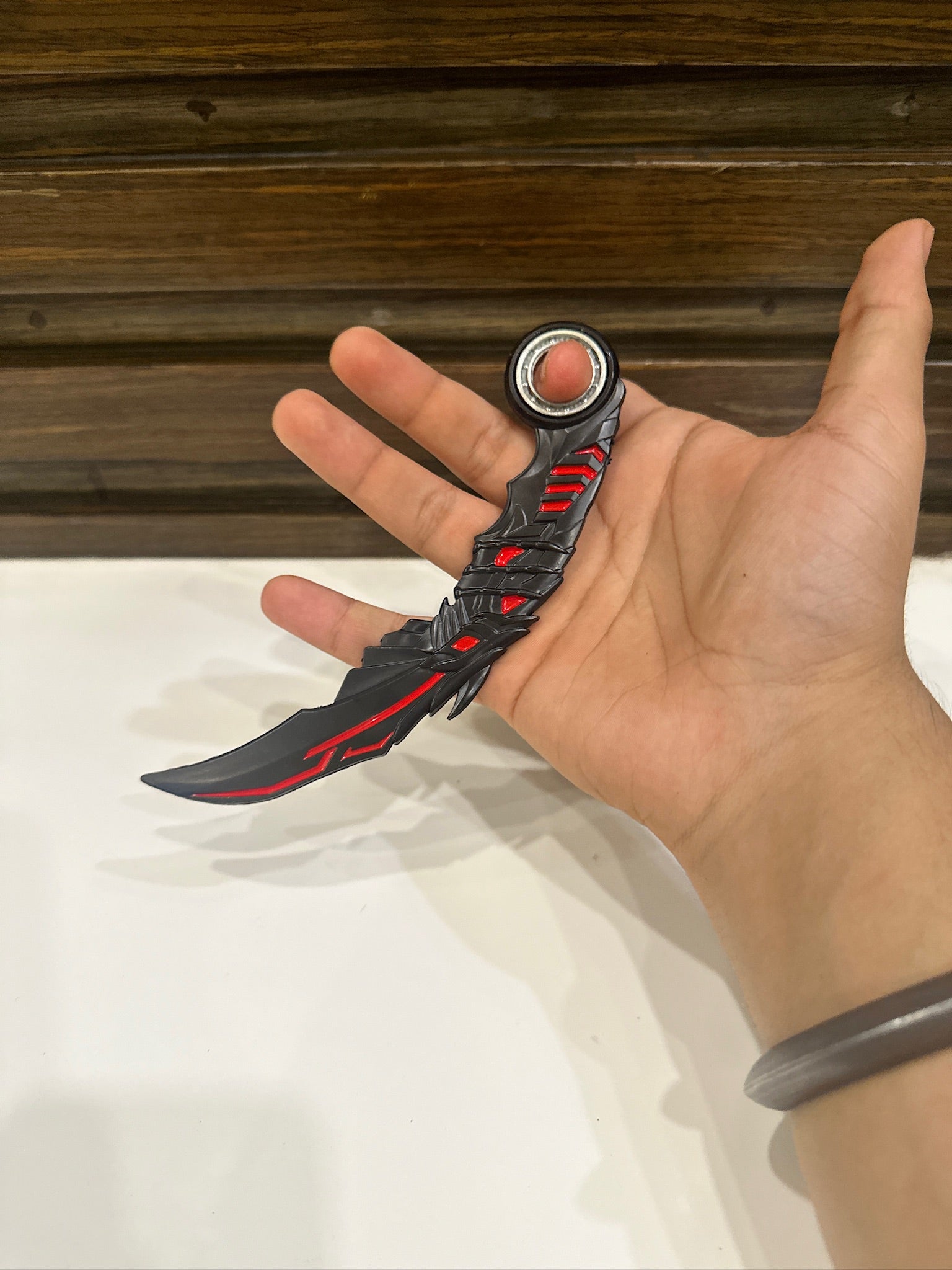Matte Black Tactical Karambit – Fidget-Friendly Display Piece