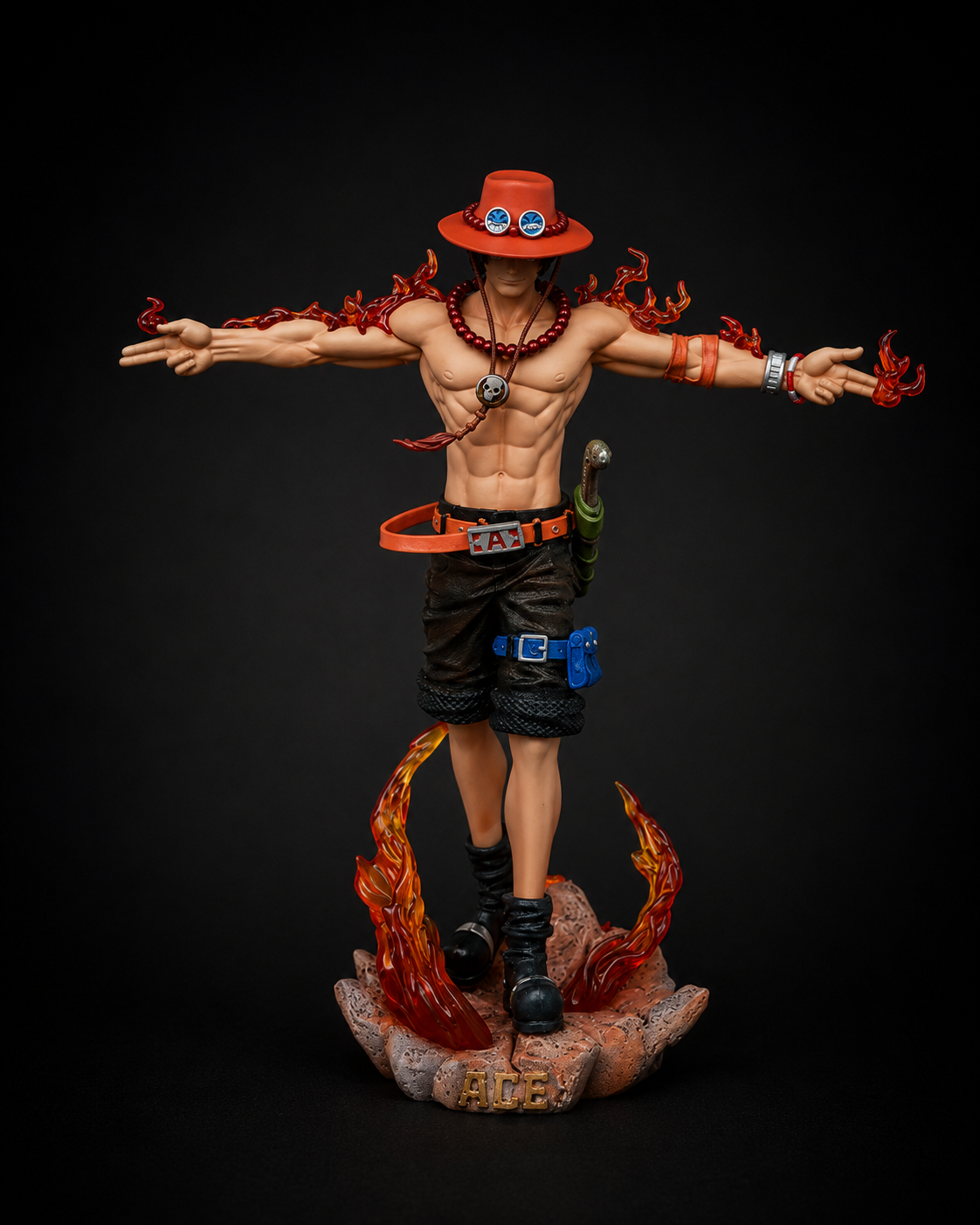 Portgas D. Ace Figure 27.5cm with LED Base | One Piece Fire Fist Ace Anime Figurine | Premium Collectible Statue | Anichibaanime figure collectible by  Anichiba