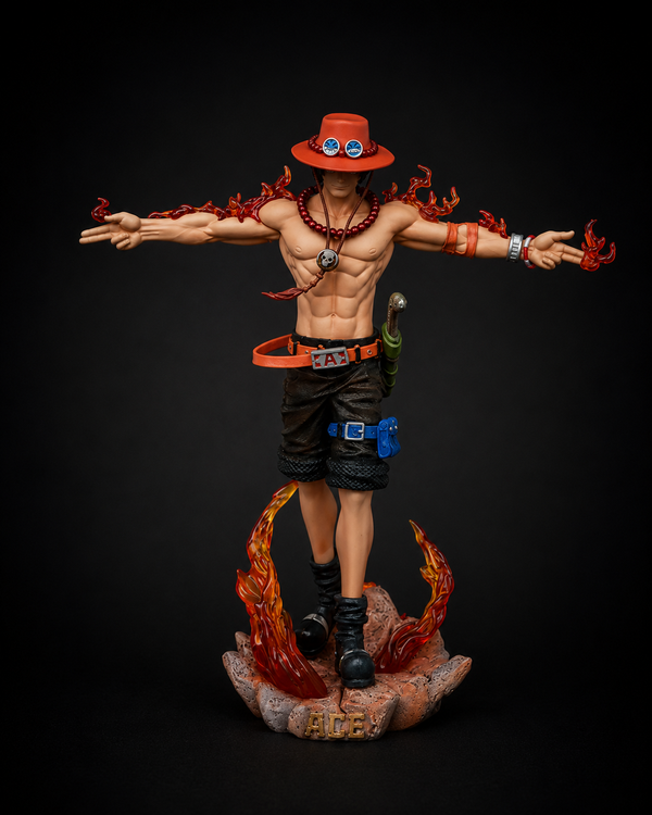 Portgas D. Ace Figure 27.5cm with LED Base | One Piece Fire Fist Ace Anime Figurine | Premium Collectible Statue | Anichibaanime figure collectible by  Anichiba