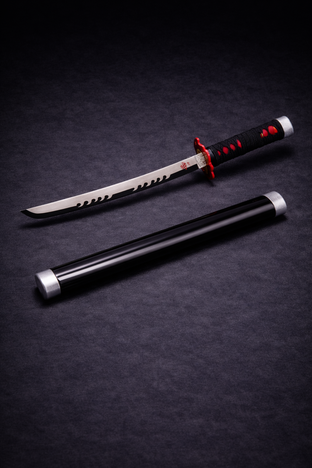 Sword with sheath on a dark textured background