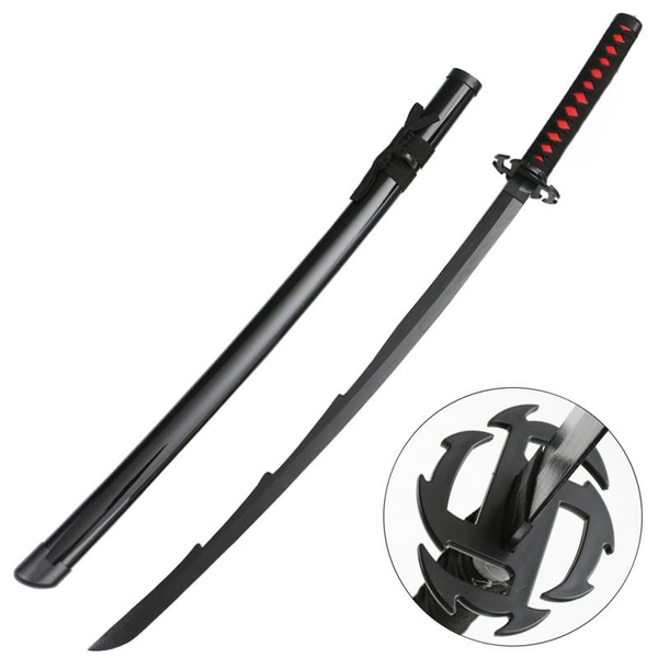Bleach Bankai Wooden Katana – Anime Cosplay Sword | Black Samurai Blade Prop