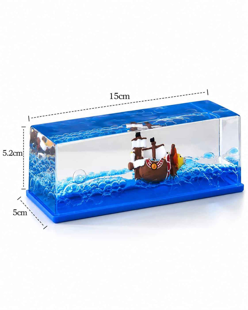 One Piece Thousand Sunny Ship in Ocean Display | Mini Anime Desk Decor | 15cm Collectible