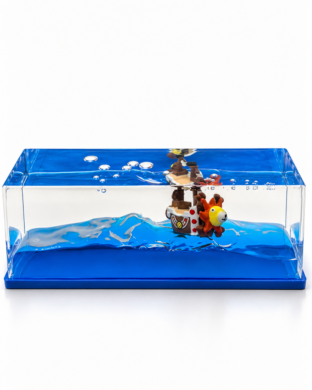 One Piece Thousand Sunny Ship in Ocean Display | Mini Anime Desk Decor | 15cm Collectible
