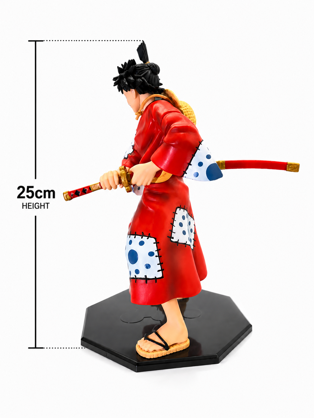 One Piece Monkey D. Luffy Wano Figure 25cm | Samurai Anime Collectible Statue | Straw Hat Pirates Display Figure
