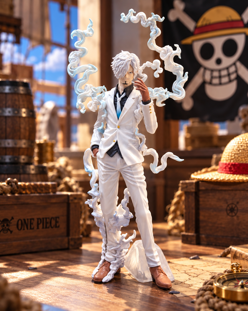Sanji Figure 25cm | One Piece Premium PVC Collectible Statue | White Suit Anime Display Figure