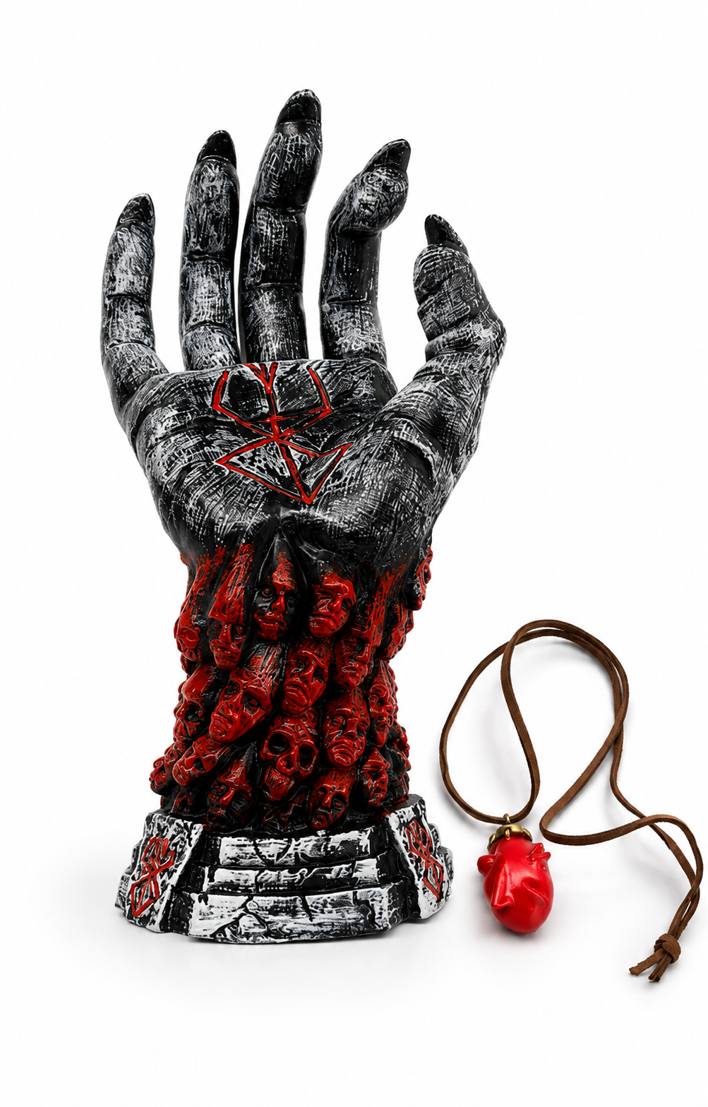 Berserk Behelit Hand Statue 23cm | Premium Crimson Behelit Display Collectible | Gothic Anime Desk Décor