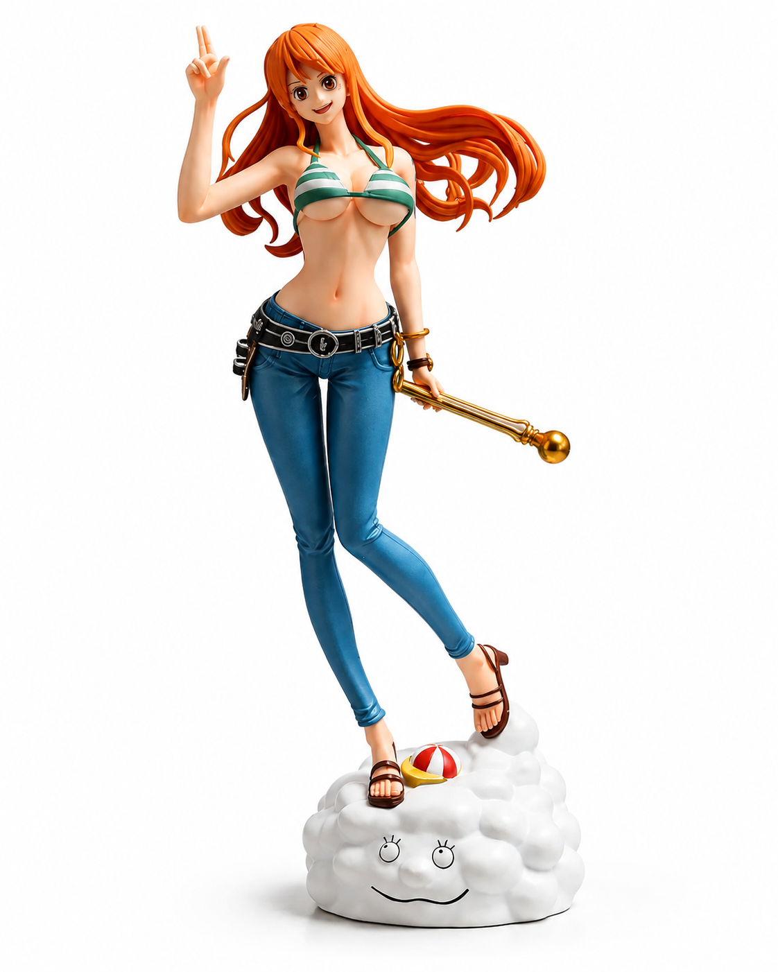 One Piece Nami Figure 25cm | Premium Nami Anime Figurine Statue with Cloud Base | One Piece Collectible Display Model