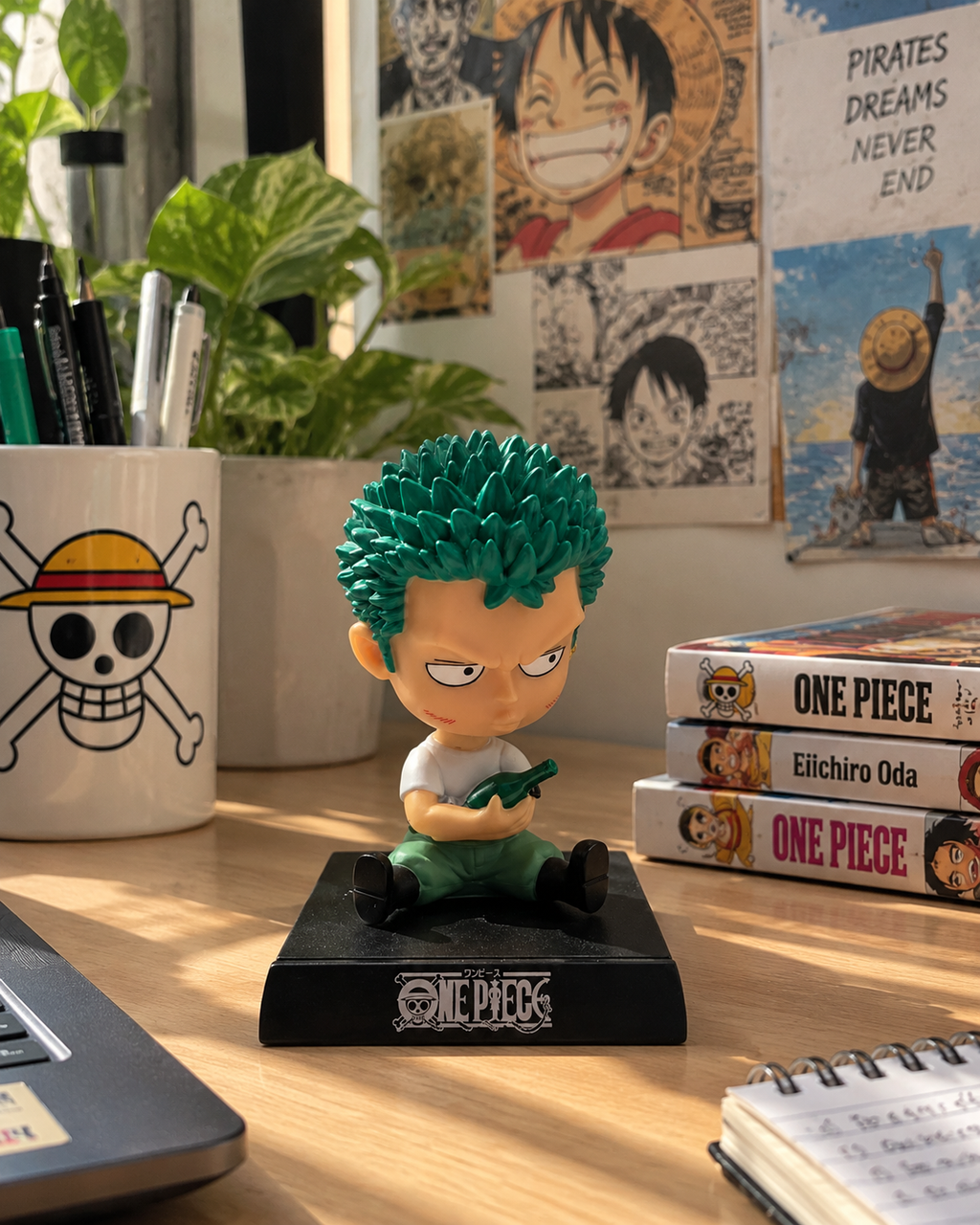 Roronoa Zoro Chibi Bobblehead Figure | One Piece Mini Collectible Anime Statue