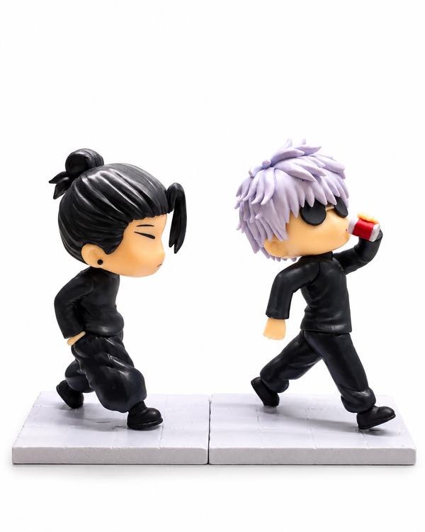 Jujutsu Kaisen Gojo & Geto Walking Figure Set 10cm | Premium Chibi Anime Figurines | JJK Collectible Display Model