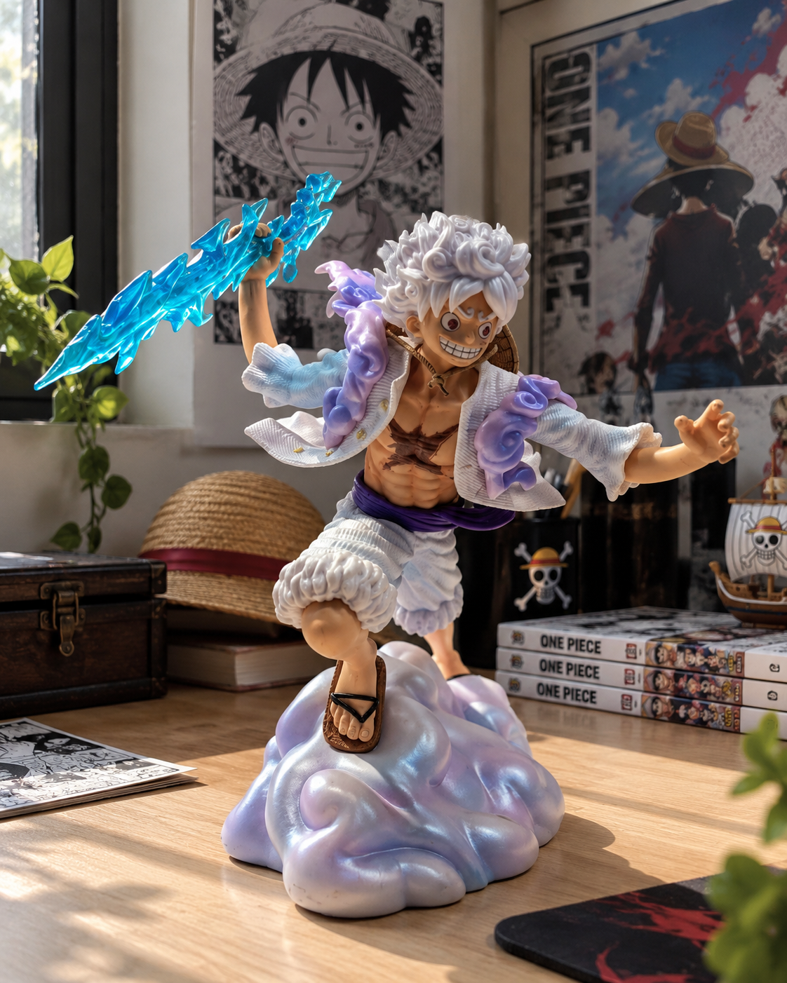 Monkey D. Luffy Gear 5 Action Figure 30cm | One Piece Premium PVC Collectible Statue | Anime Display Figure