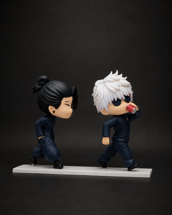 Jujutsu Kaisen Gojo & Geto Walking Figure Set 10cm | Premium Chibi Anime Figurines | JJK Collectible Display Model