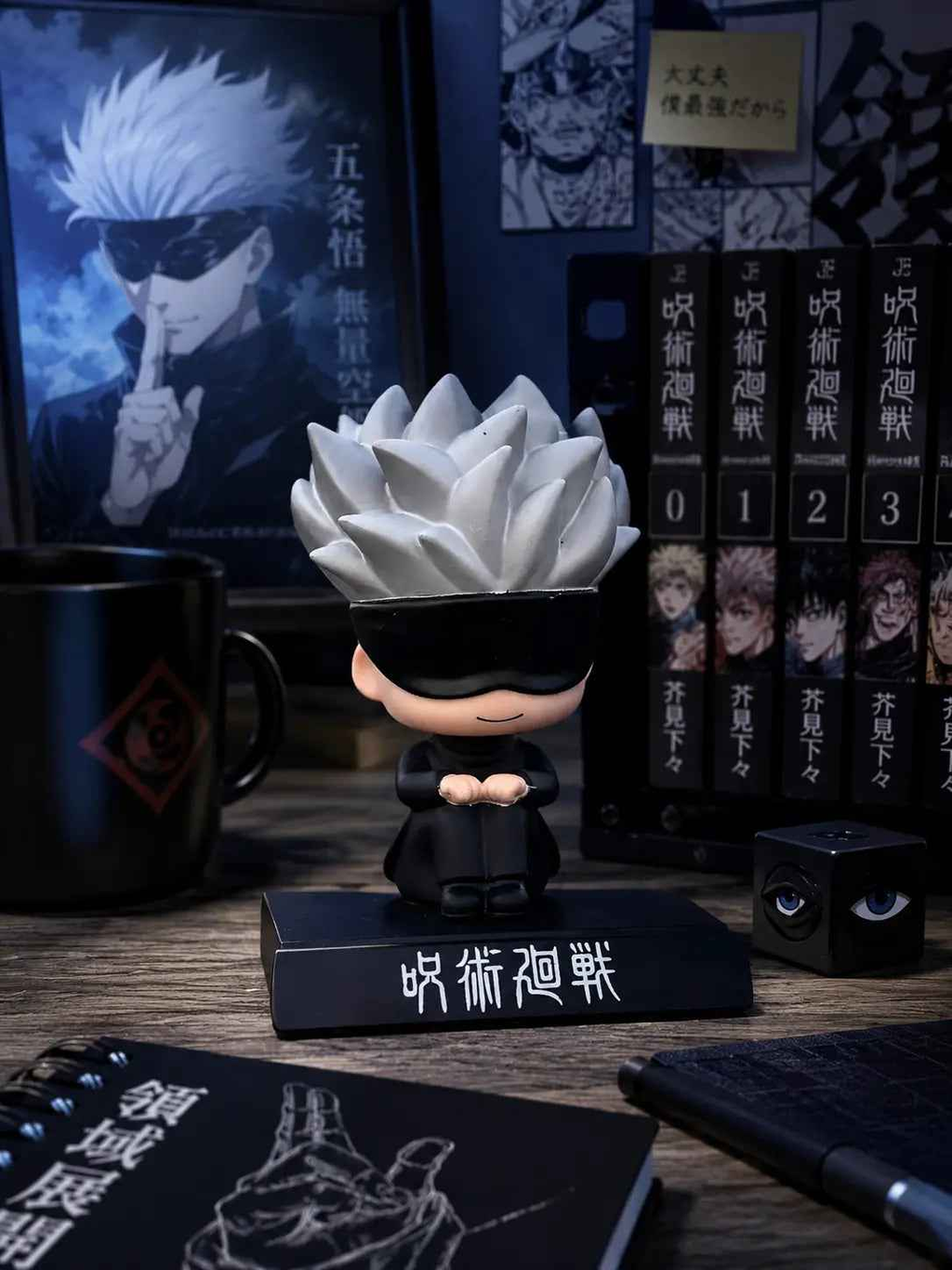 Satoru Gojo Bobblehead Figure – Jujutsu Kaisen Mini Collectible | Anime Desk Decor | Premium Gojo Figure |