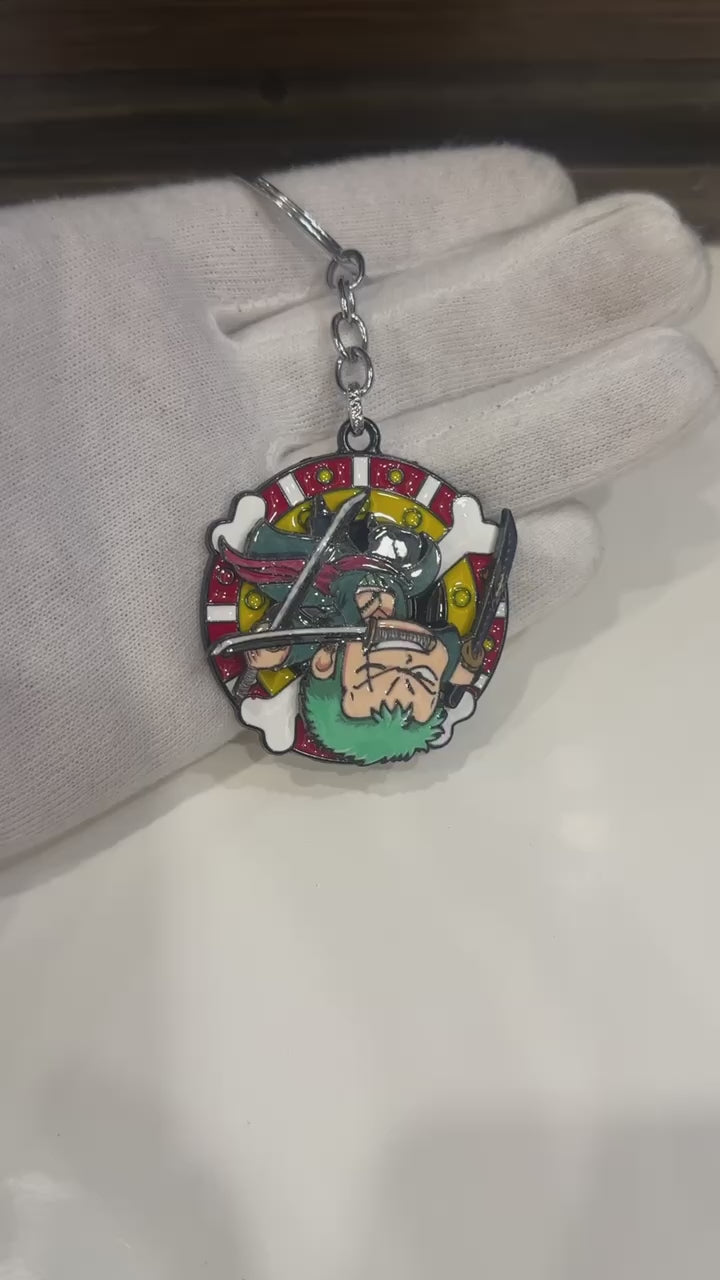 Zoro Spinner Keychain – Three Sword Style