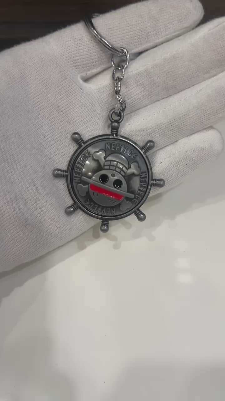 Straw Hat Logo Spinner Keychain