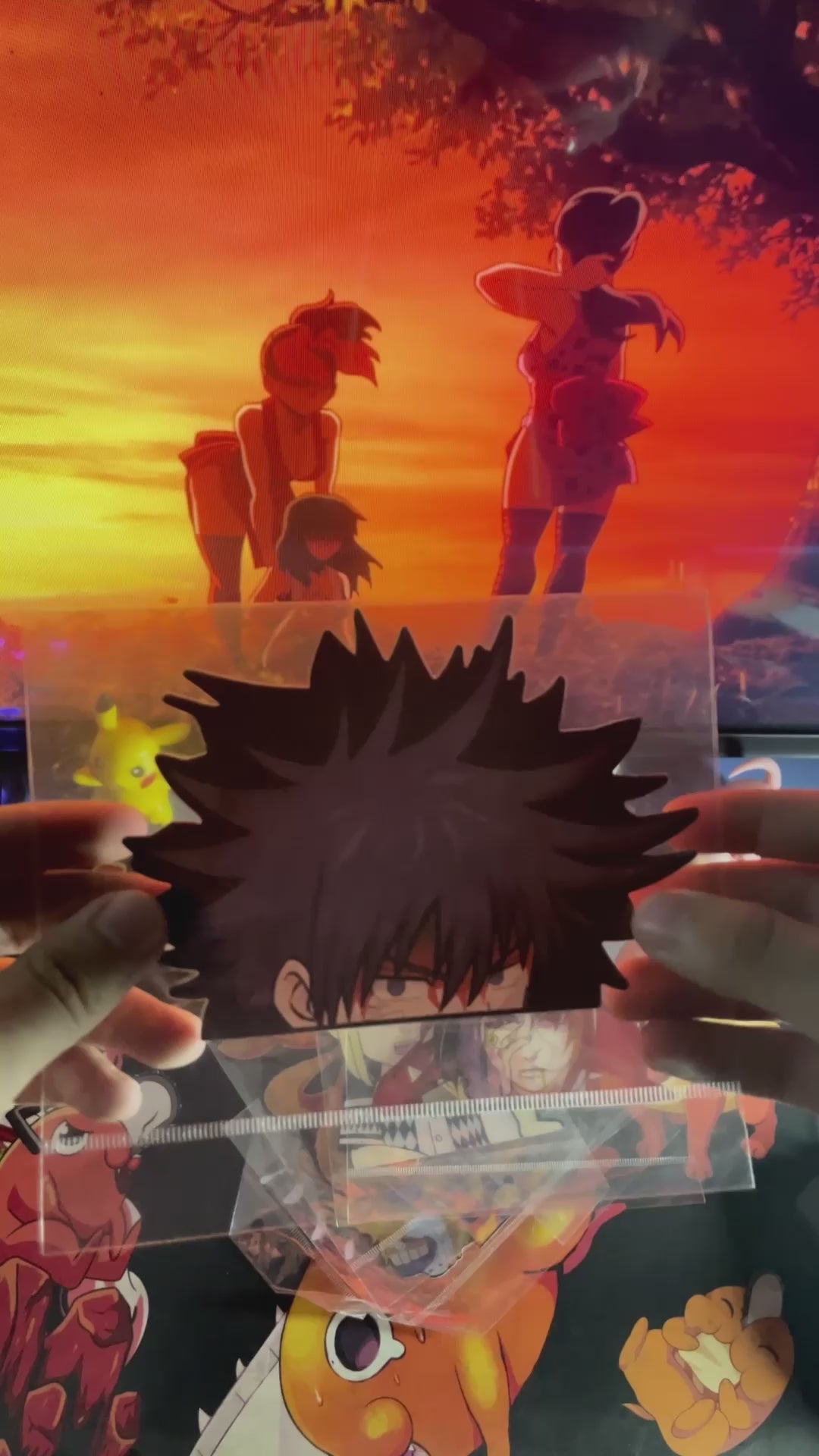 Jujutsu Kaisen 3D Sticker – Half-Face Trio Design (Yuji, Megumi & Gojo)
