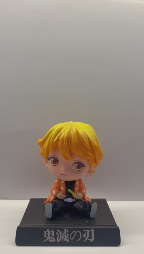 Zenitsu Agatsuma Chibi Bobblehead Figure | Demon Slayer Mini Collectible Anime Statue
