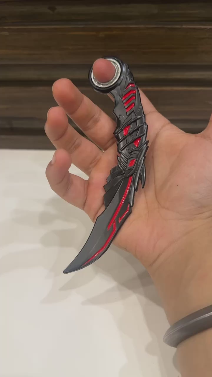 Matte Black Tactical Karambit – Fidget-Friendly Display Piece