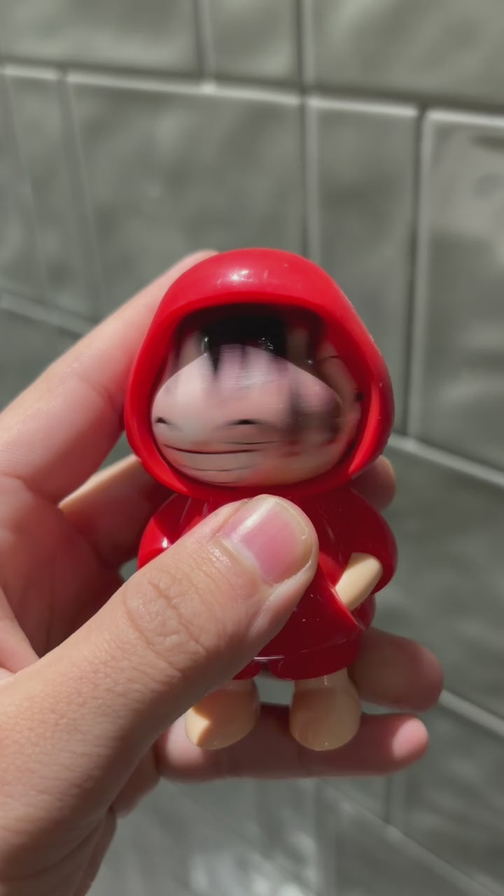 Red Luffy Multi-Face Turning Keychain | One Piece Anime Keychain Collectible