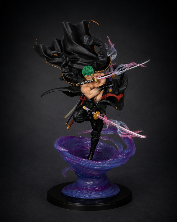 37 CM Roronoa Zoro Enma Aura One Piece anime action figure collectible statue with purple energy effect