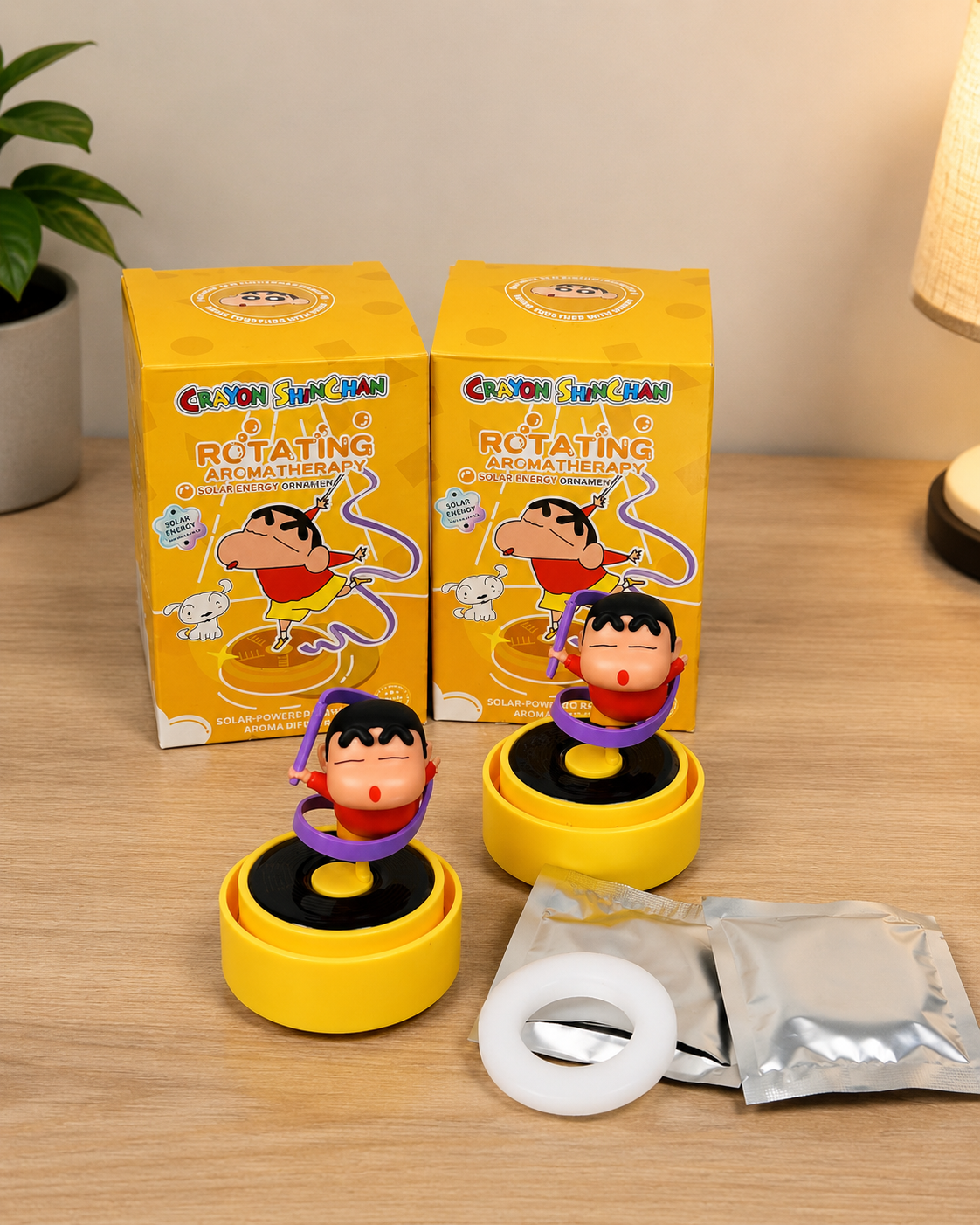 Shinchan Solar Powered Rotating Car Aroma Diffuser – Anime Car Dashboard Perfume with 3 Fragrances & Box Packing | Anichibaanime figure collectible by  Anichiba