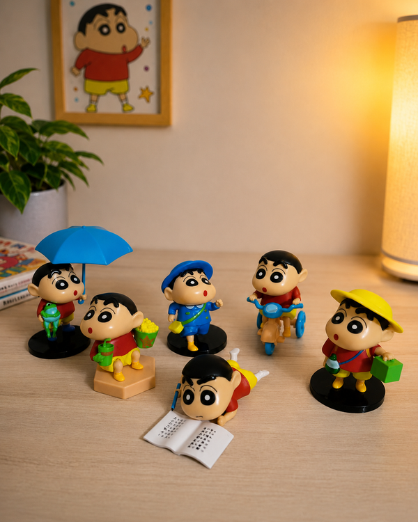 Shinchan Mini Figure Set of 6 – Cute Crayon Shinchan Collectible Desk Decor Anime Figurines Pack | Anichibaanime figure collectible by  Anichiba