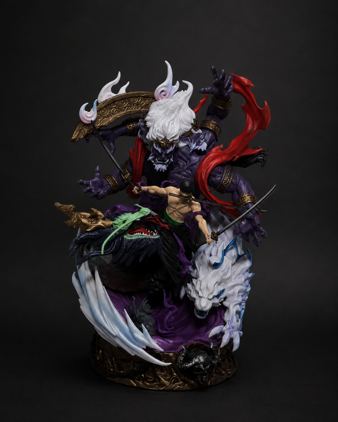 One Piece Zoro vs King Figure 21.5cm | Premium Roronoa Zoro Battle Statue | One Piece Collectible Anime Display